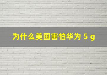 为什么美国害怕华为 5 g